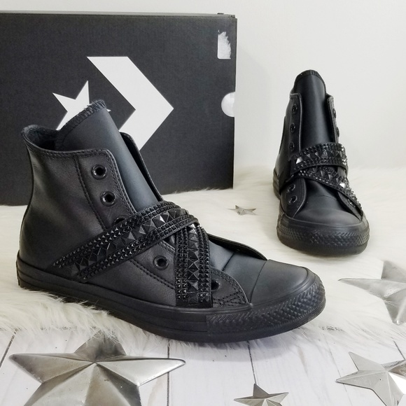 converse chuck taylor all star punk strap leather high top